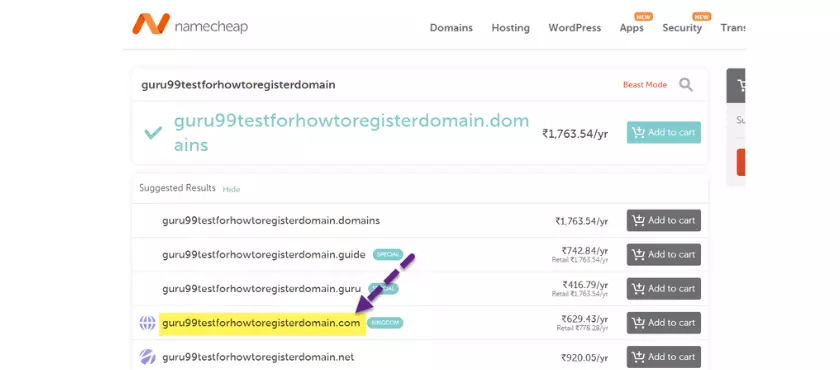 Check domain availability