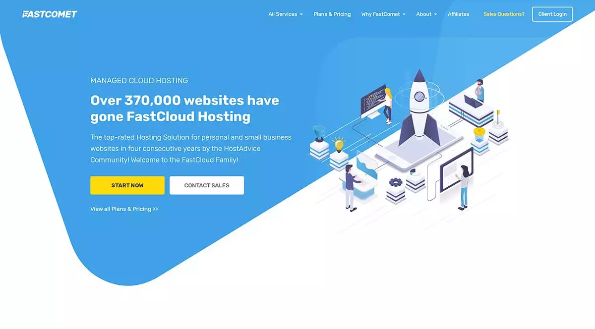 Fastcomet Homepage - HighTechBlogging