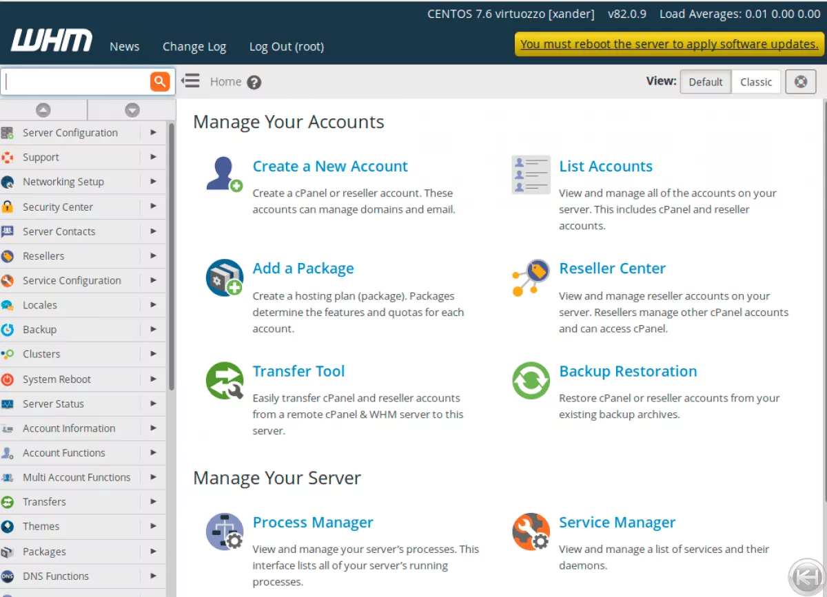 KnownHost Control Panel - Hightech Blogging