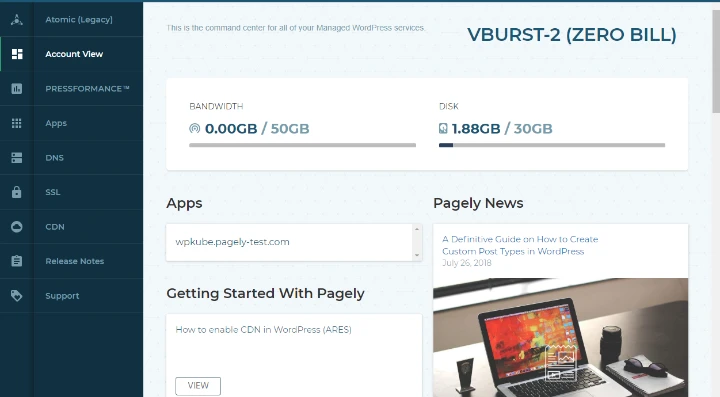 Pagely Review Pros Dashboard - HighTechBlogging