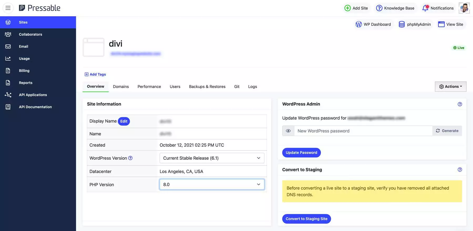 Pressable Dashboard - HighTechBlogging