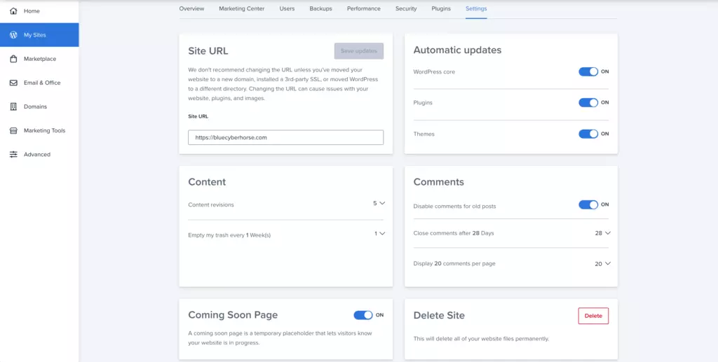 Bluehost WordPress Website Settings Min - HighTech Blogging