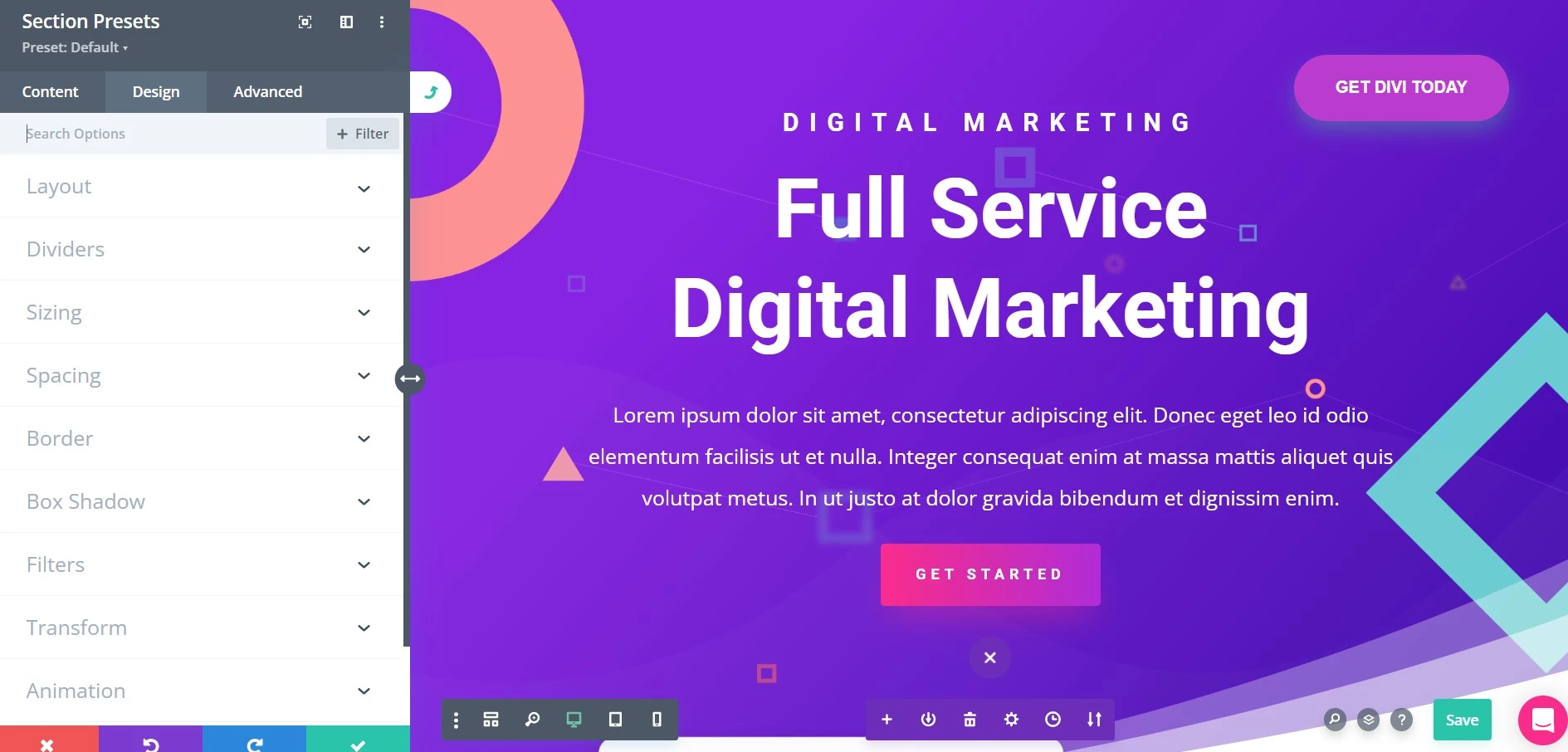 Development Interface Divi - HighTech Blogging