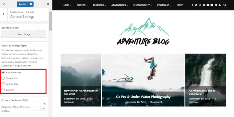 Featured Image Display Options HighTechBlogging
