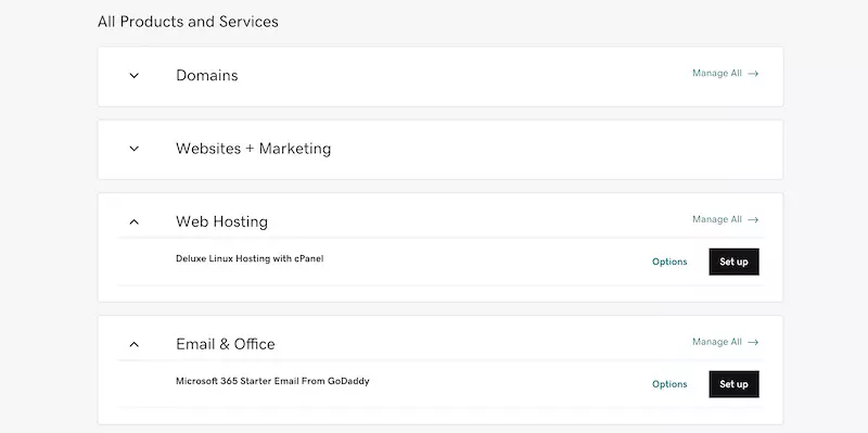 GoDaddy Main Account Dashboard Page - HighTech Blogging