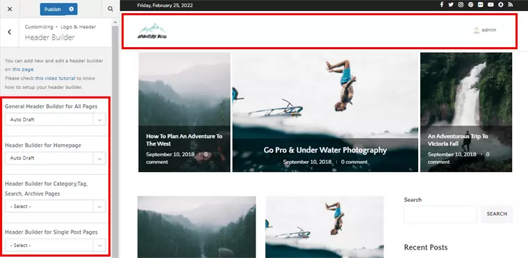 Header Builder HighTechBlogging