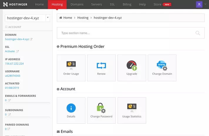 Hostinger Dash - HighTech Blogging