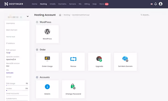 Hostinger HPanel - HighTech Blogging