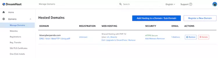 How to add a domain and install SSL with DreamHost?