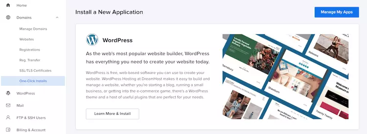 How to install WordPress with DreamHost