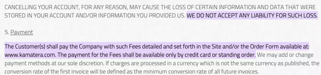 Kamatera Payment Methods