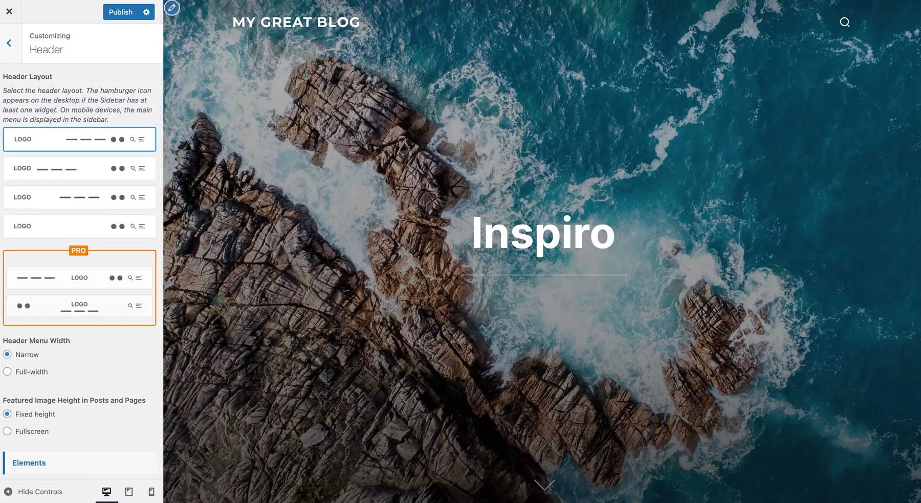 Key Features for Inspiro - HighTech Blogging
