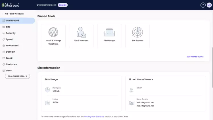 SiteGround Site Tools Control Panel - HighTech Blogging