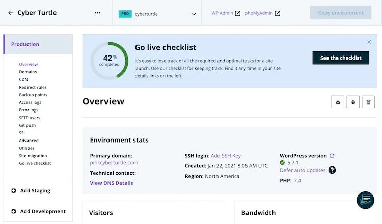 WP Engine Environement Overview - HighTech Blogging