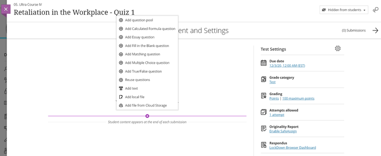 Blackboard quizqs - HighTechBlogging