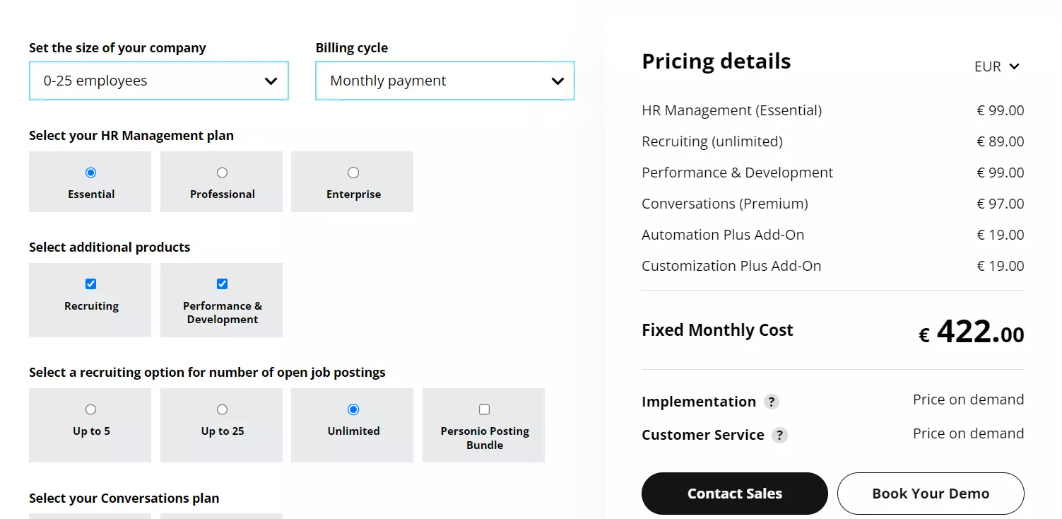 Personio Pricing HighTechBlogging