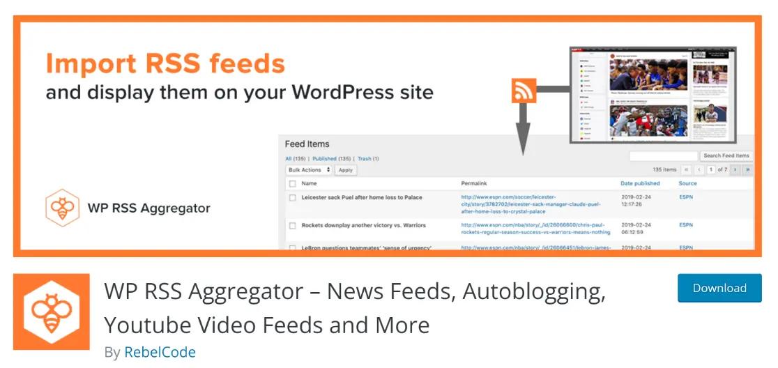 WP RSS Aggregator - HighTechBlogging